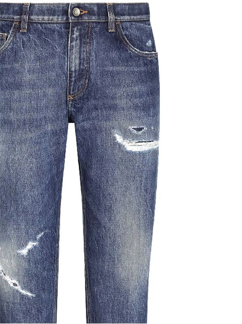 Blue cotton ripped denim DOLCE&GABBANA | GYJDAZG8KE9S9001